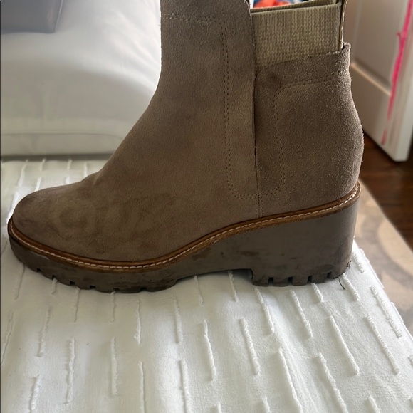 Women's Tan Suede Ankle Boots - Picture 2 of 7